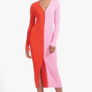 Staud Shoko midi sweater dress color block **NEW WITHOUT TAGS**
